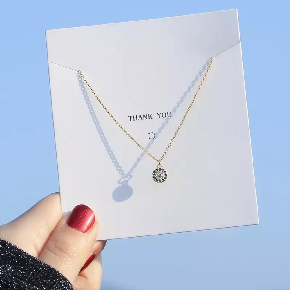 3/$30 ๐๐ค Dainty Evil Eye Rhinestone Necklace - Picture 4 of 4